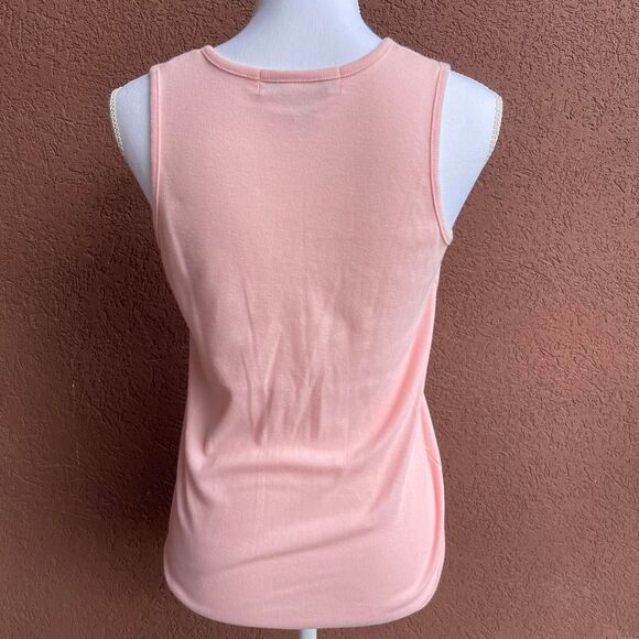 Vintage Baby Pink Slightly Ribbed Henley Tank - Picture 2 of 6